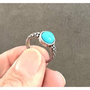 Michael Dawkins Sleeping Beauty TURQUOISE STERLING Silver RING Sze 7 Pebbled